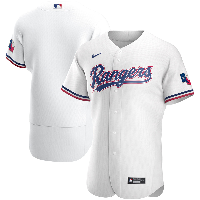 2020 MLB Men Texas Rangers Nike White Home 2020 Authentic Jersey 1